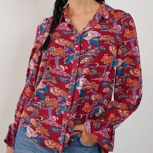 FLAW Anthropologie Maeve Crane Button Down size 10